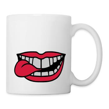 Stretch out your mouth tongue - Mug - white - Right