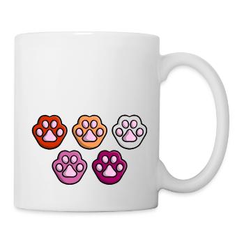 Cute Cat Paw Lesbian Queer Flag Flag LGBTQ - Mug - white - Right