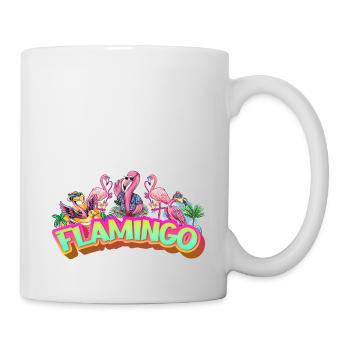 Flamant rose vacances d’été rose oiseau exotique coloré - Mug blanc - blanc - Droite