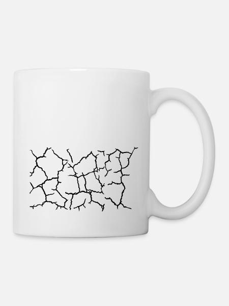 Texture du motif des fissures du bas - Mug blanc - blanc