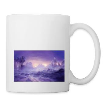 Paysage fantastique violet magique avec des montagnes - Mug blanc - blanc - Droite