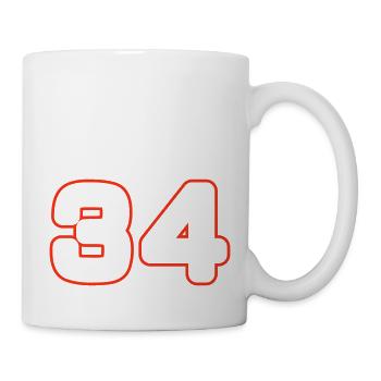 34 Zahl symbol - Tasse - Weiß - Rechts