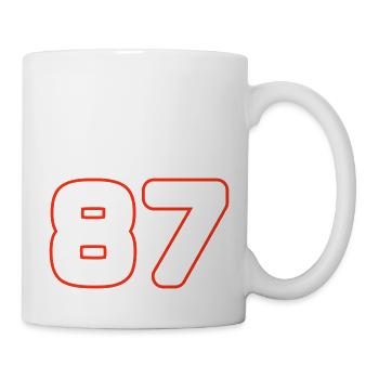 87 Zahl Symbol - Tasse - Weiß - Rechts