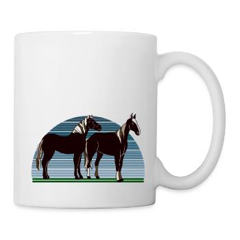 Pferde - Tasse - Weiß - Rechts