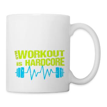 Gym Workout est un entraînement hardcore avec Haltère - Mug blanc - blanc - Droite