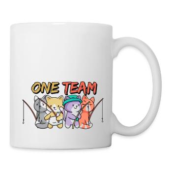 team family cat fishing work colleagues angler - Mug - white - Right
