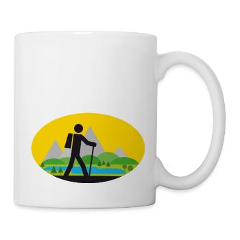 Hikers with landscape - Mug - white - Right