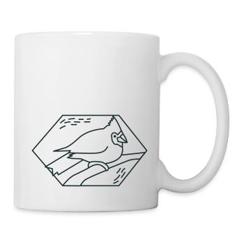 Oiseau cardinal de diamant - Mug blanc - blanc - Droite