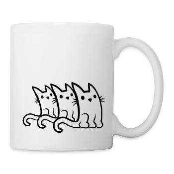Équipe 3 chats mignons - Mug blanc - blanc - Droite