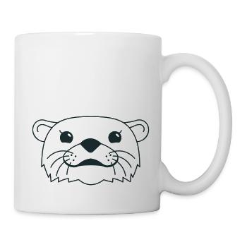 Schwarz-weiße Form Ottergesicht - Tasse - Weiß - Rechts