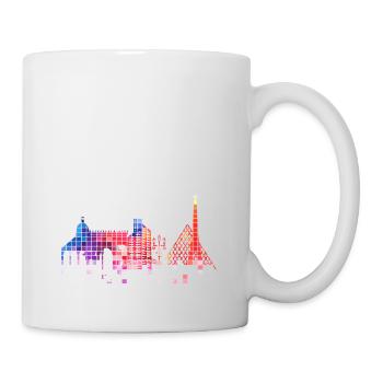 Paris France City Skyline Pixel Coloré - Mug blanc - blanc - Droite