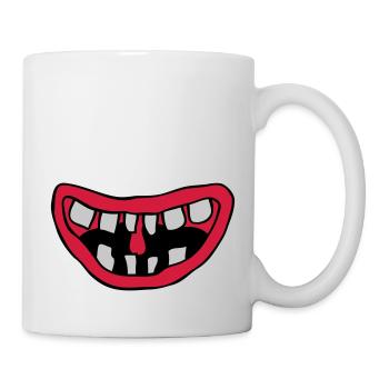 Lachendes Monster Mund Design - Tasse - Weiß - Rechts