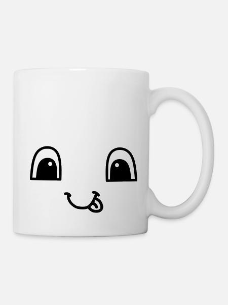 Cute face smiling - Tasse - Weiß