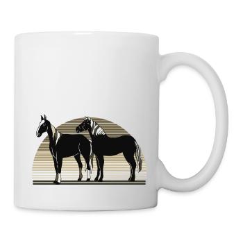 Pferde - Tasse - Weiß - Rechts