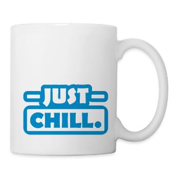 Logo Just Chill Text - Tasse - Weiß - Rechts
