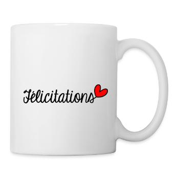 CONGRATULATIONS. WELL DONE. BIRTH. ANNIVERSARY. Ferry - Mug - white - Right