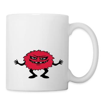Gefährliches haariges Comic Monster - Tasse - Weiß - Rechts