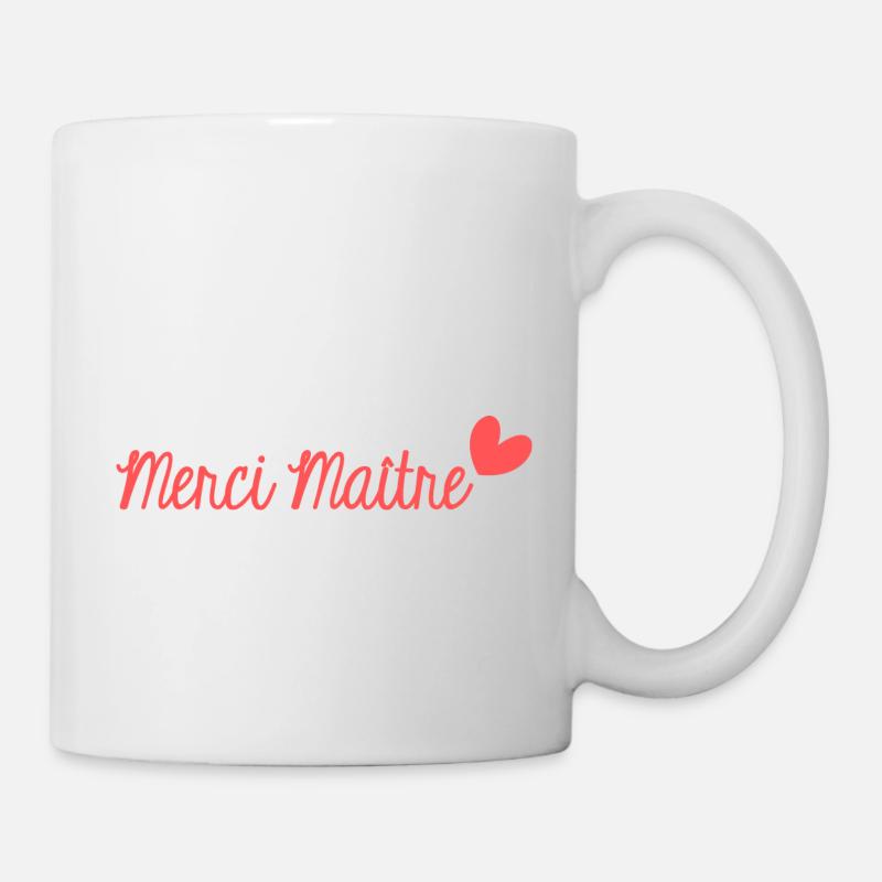 MERCI. MERCI MAÎTRE. CADEAU MAÎTRE. VACANCES. ÉTÉ. - Mug blanc - blanc