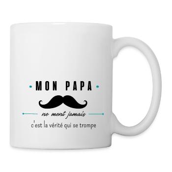 mon papa ne ment jamais - Mug blanc - blanc - Droite