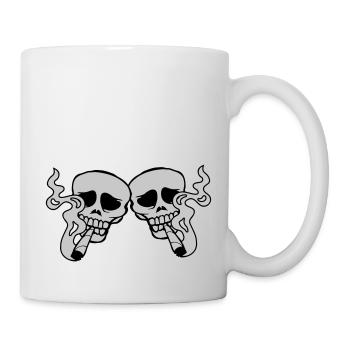 2 friends smoking joint - Mug - white - Right