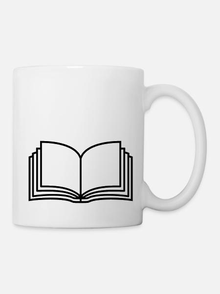 Pages de livres ouverts de romans - Mug blanc - blanc