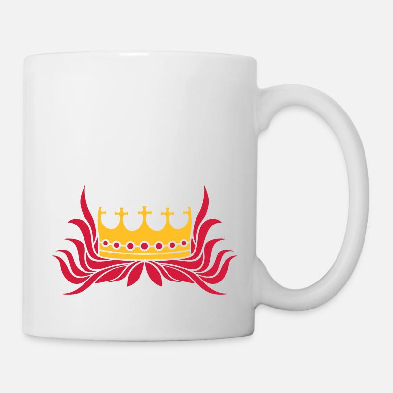 Couronne de reine aux cheveux roux - Mug blanc - blanc