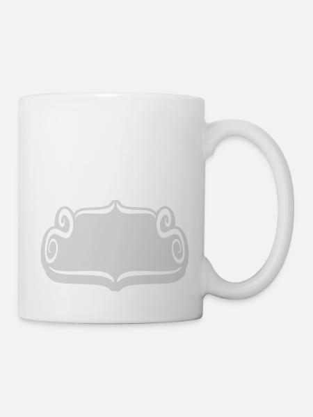 Rahmen dekoratives künstlerisches Ornament - Tasse - Weiß