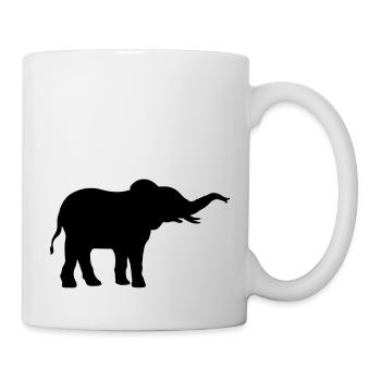 Elephant cool silhouette design - Mug - white - Right