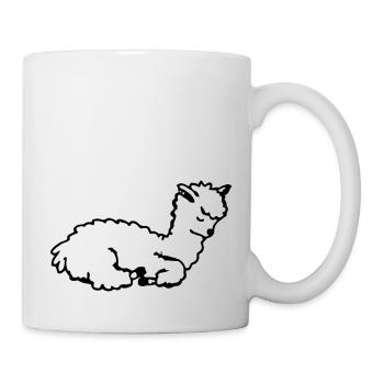 Pyjama lama fatigué Amour l’alpaga vectoriel de lama - Mug blanc - blanc - Droite