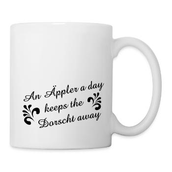 An Äppler a day keeps the Dorscht away #Apfelwein - Tasse - Weiß - Rechts
