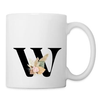 letter W flowers - Mug - white - Right