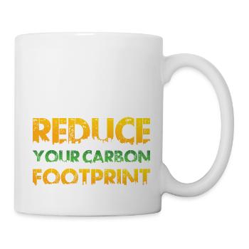 Reduzier deinen ökologischen Fußabdruck Umwelt - Tasse - Weiß - Rechts