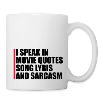 parler des paroles et du sarcasme - Mug blanc - blanc - Droite