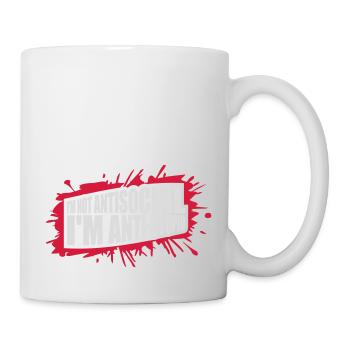 not antisocial anti stupid - Tasse - Weiß - Rechts