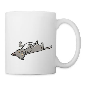 Motif de chat drôle pour les chats paresseux - Mug blanc - blanc - Droite