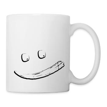 Joyeux doux créatif cool visage rieur - Mug blanc - blanc - Droite