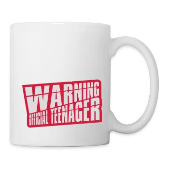 avertissement citation officielle d’adolescent - Mug blanc - blanc - Droite