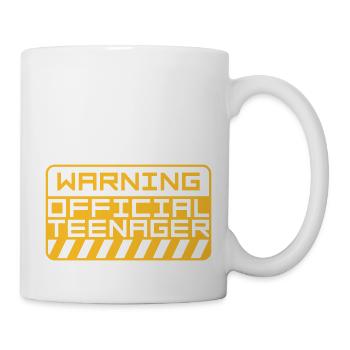 avertissement citation officielle d’adolescent - Mug blanc - blanc - Droite