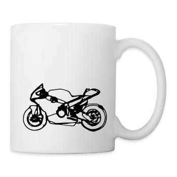 Motorradfahrer Vektor mit Motorrad Geschenkidee - Tasse - Weiß - Rechts