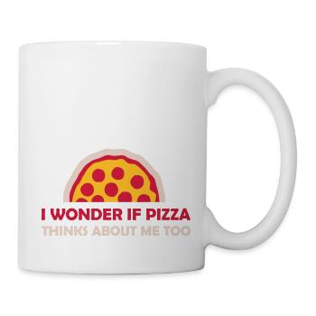 pizza thinks about me - Mug - white - Right