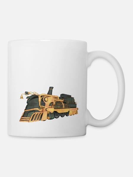 Steampunk Dampflokomotive - Tasse - Weiß