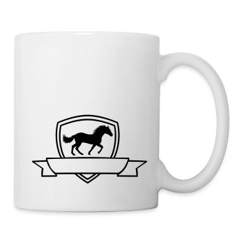 Horse Banner Coat of Arms Shield - Mug - white - Right