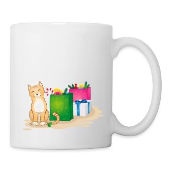 Weihnachtskatze - Tasse - Weiß - Rechts