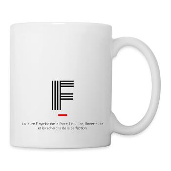 Lettre F - Mug blanc - blanc - Droite