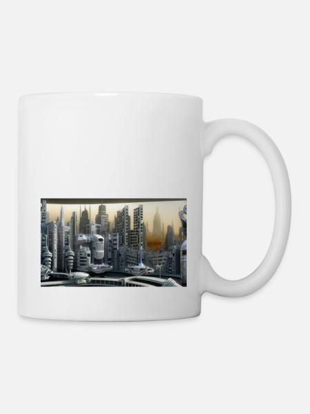 Stadt der Zukunft - Tasse - Weiß