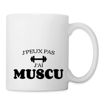 J'Peux Pas J'Ai Muscu - Mug blanc - blanc - Droite