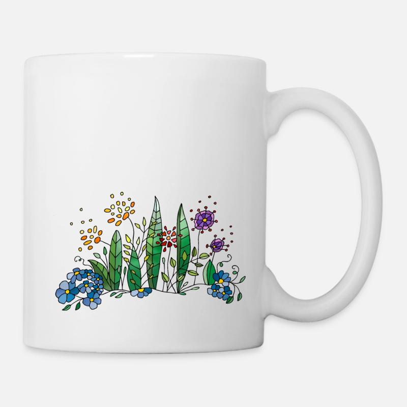 Blumen - Tasse - Weiß