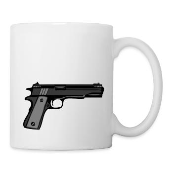 pistol revolver automatic gun weapon 2301 A - Mug - white - Right