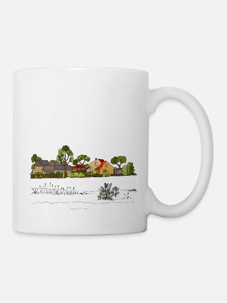 Ländliche Landschaft - Tasse - Weiß