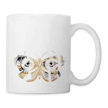 Mystic butterfly butterfly mandala yoga boho flower - Mug - white - Right